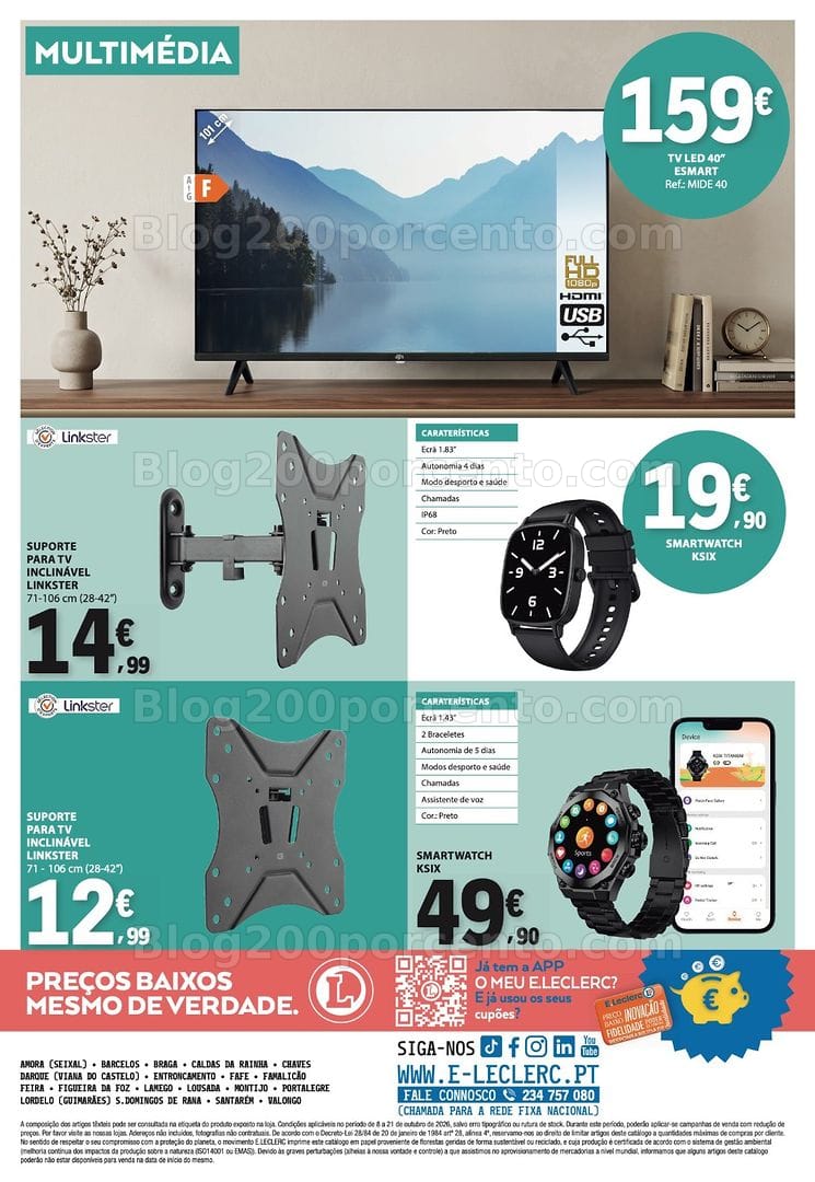 Antevisão Folheto E-LECLERC Bazar Promoções de 8 a 21 outubro